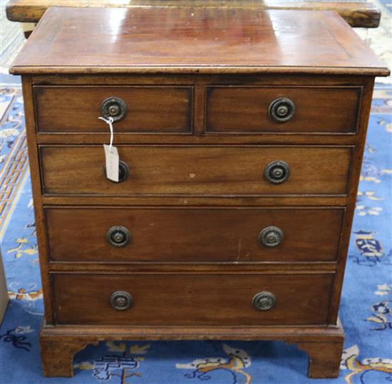 A small mahogany chest, converted from a commode W.70cm